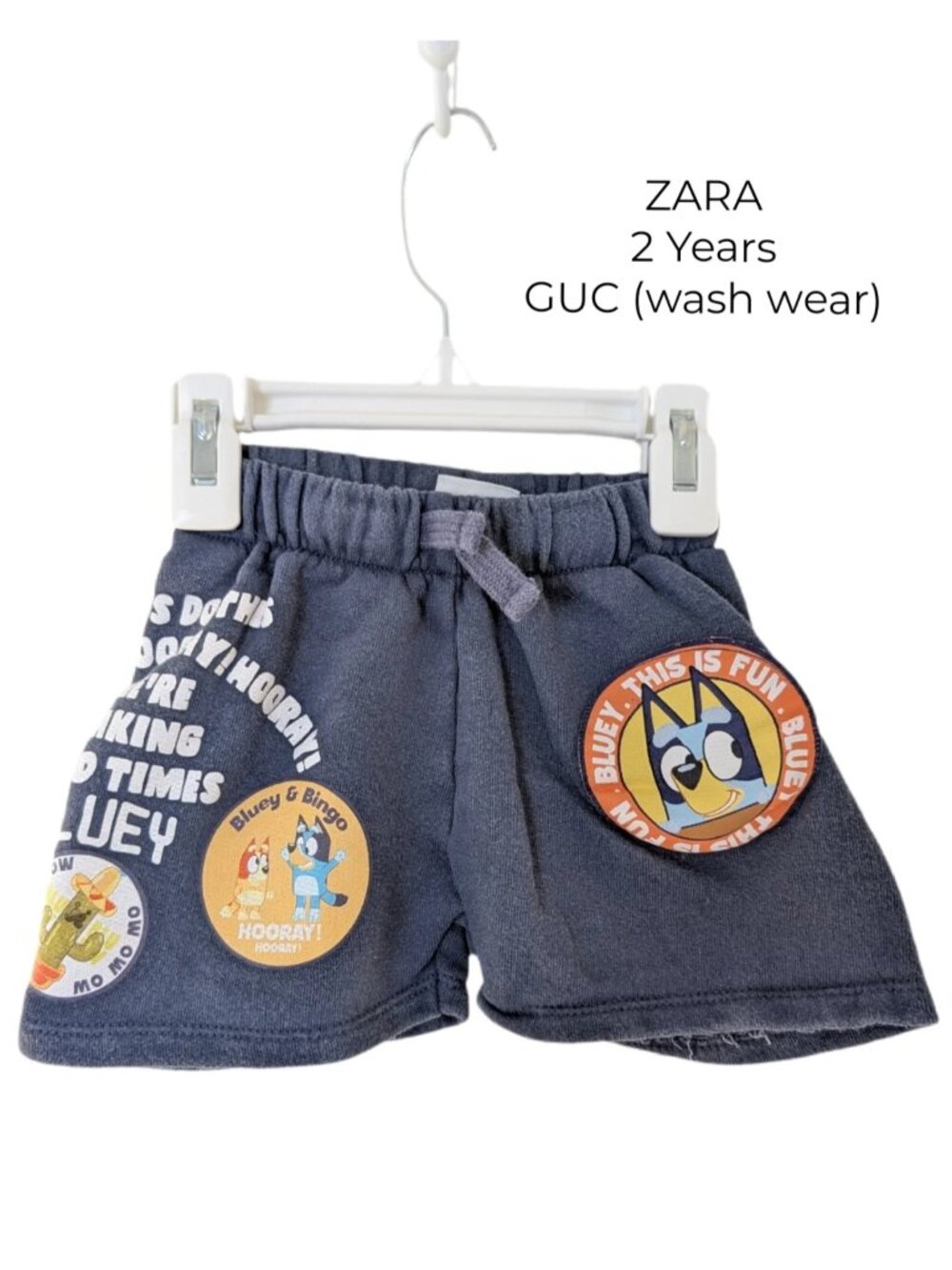 Zara Toddler Bluey Character Navy Blue Shorts 2 Years